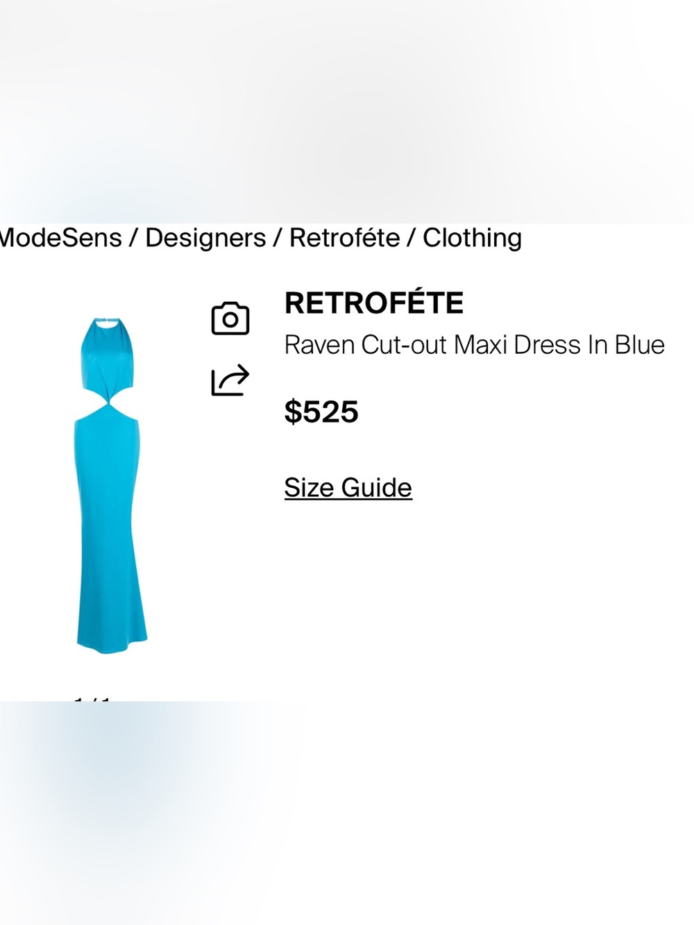 Retrofete Bright Turquoise Halter Cutout gown
